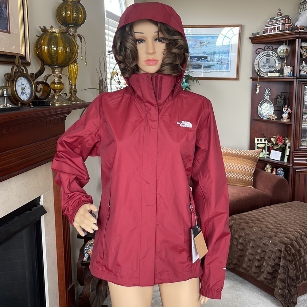 The North Face Women's Red Hooded Rain Jacket